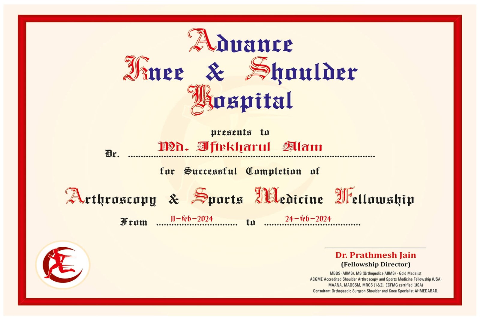 Advance-Knee-Shoulder-Hospital-Presents-to-Dr.-Iftekharul-alam-.jpg